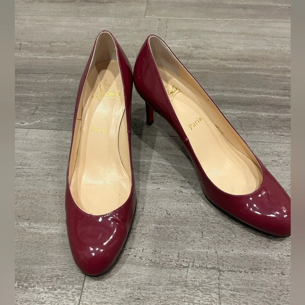Christian Louboutin Purple Patent Leather Heels Women Size 39.5 Pre-Owned‎ - Picture 2 of 7